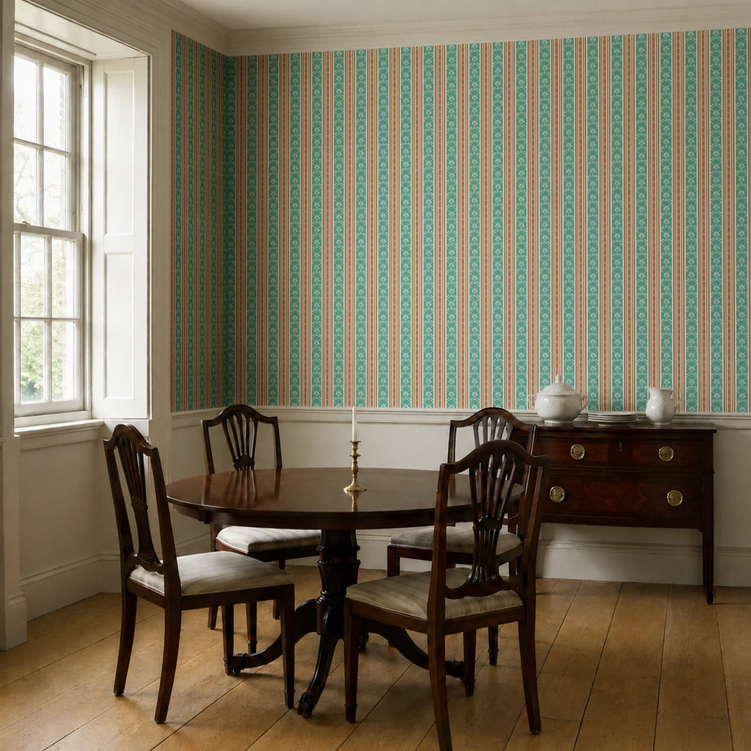 Calimanco, Verdigris / Cinnamon Fabric by the Yard