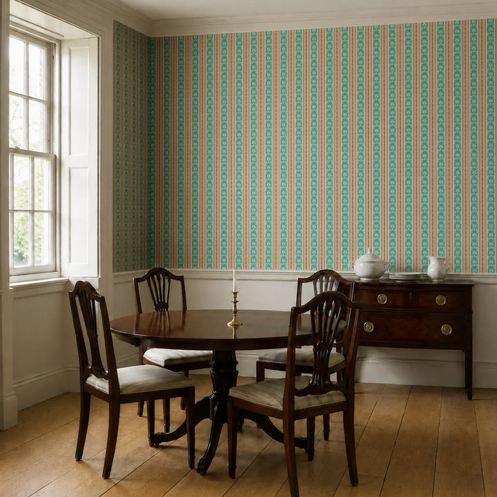 Calimanco, Verdigris / Cinnamon Fabric by the Yard
