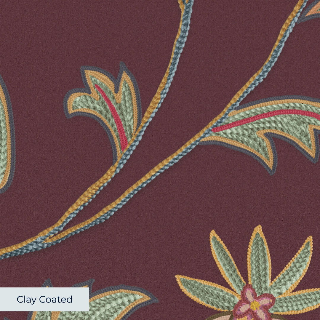 clay-coated wallpaper closeup, smooth matte finish