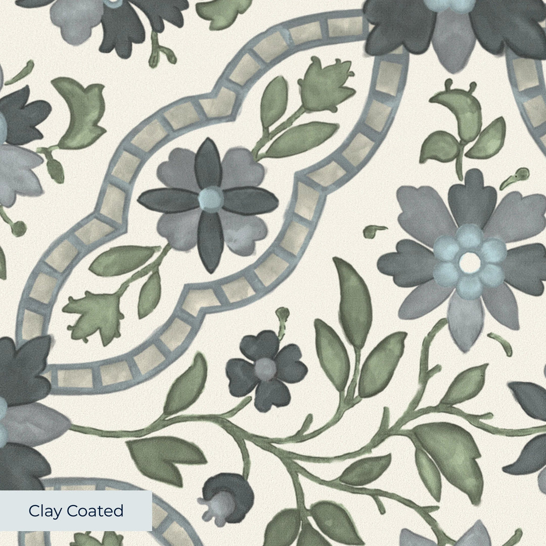 clay-coated wallpaper closeup, smooth matte finish