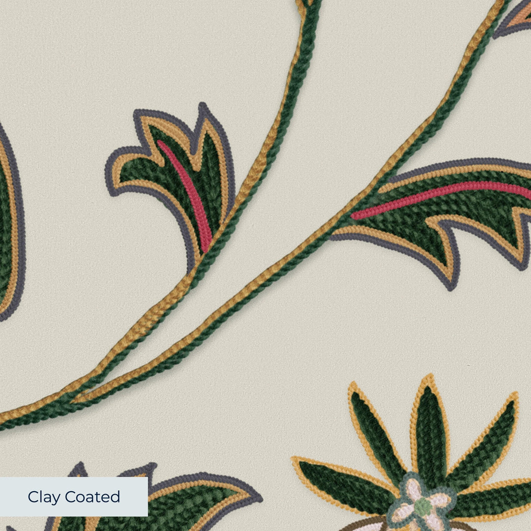 clay-coated wallpaper closeup, smooth matte finish
