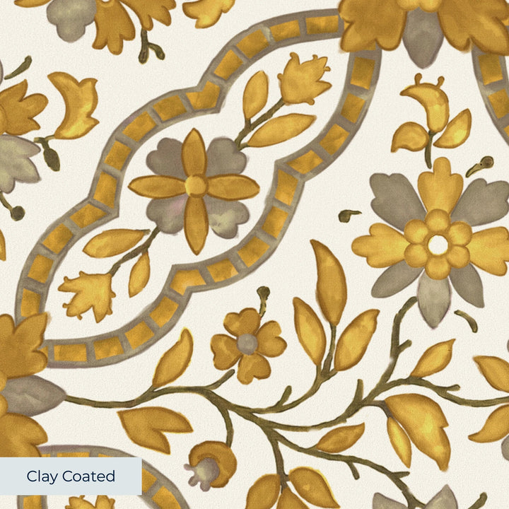 clay-coated wallpaper closeup, smooth matte finish