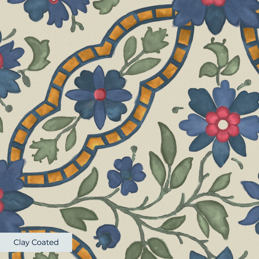 clay-coated wallpaper closeup, smooth matte finish