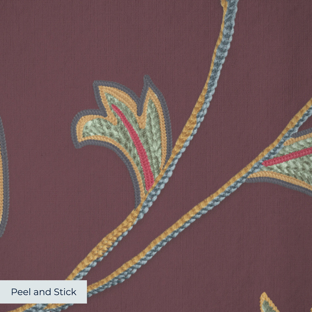 peel-and-stick wallpaper closeup, linen-like texture