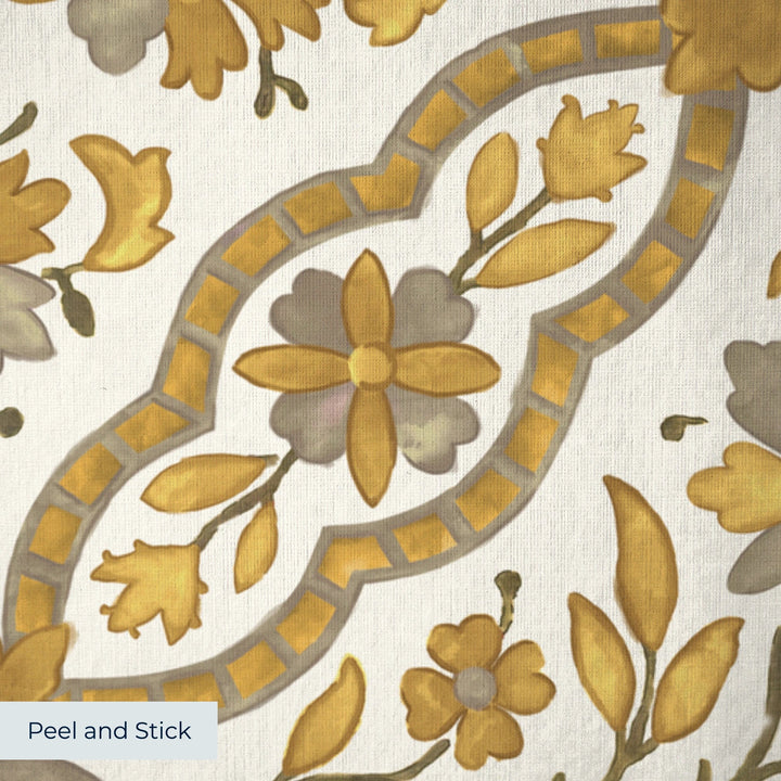 peel-and-stick wallpaper closeup, linen-like texture