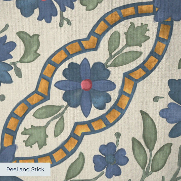 peel-and-stick wallpaper closeup, linen-like texture