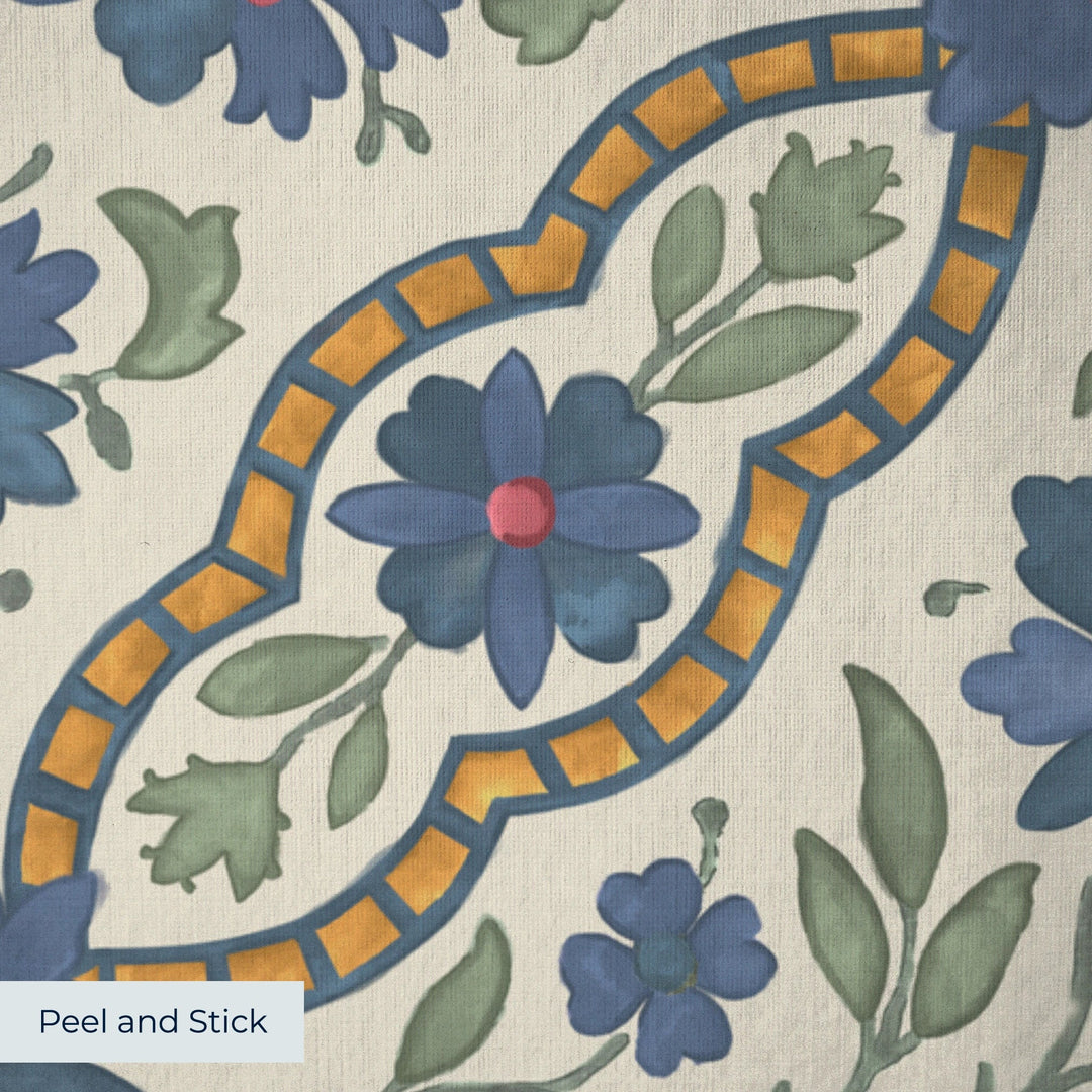 peel-and-stick wallpaper closeup, linen-like texture