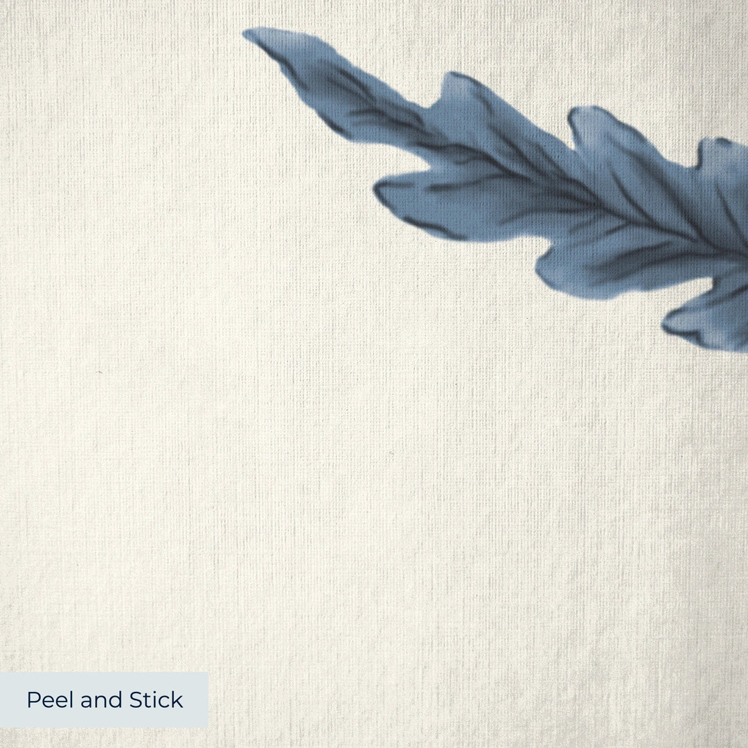 Yellow 17th century Mughal poppy plants on a white ground: peel-and-stick wallpaper closeup, linen-like texture