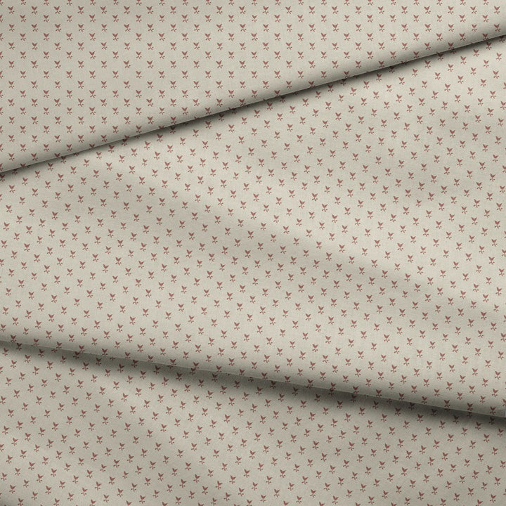 Warm brown Second Empire tulip silhouette on a pale greige ground: draped fabric fold preview.