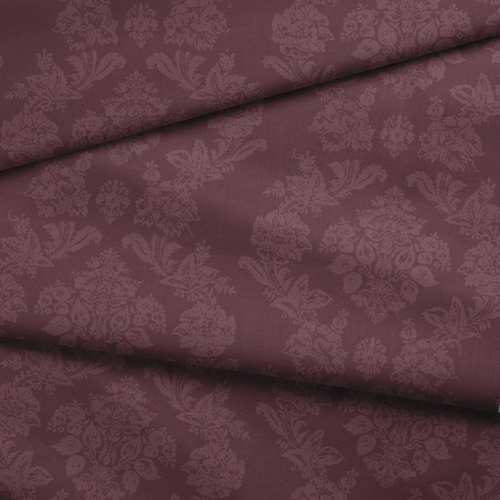 Dark purple early 20th century tone-on-tone brocade bouquets: draped fabric fold preview.