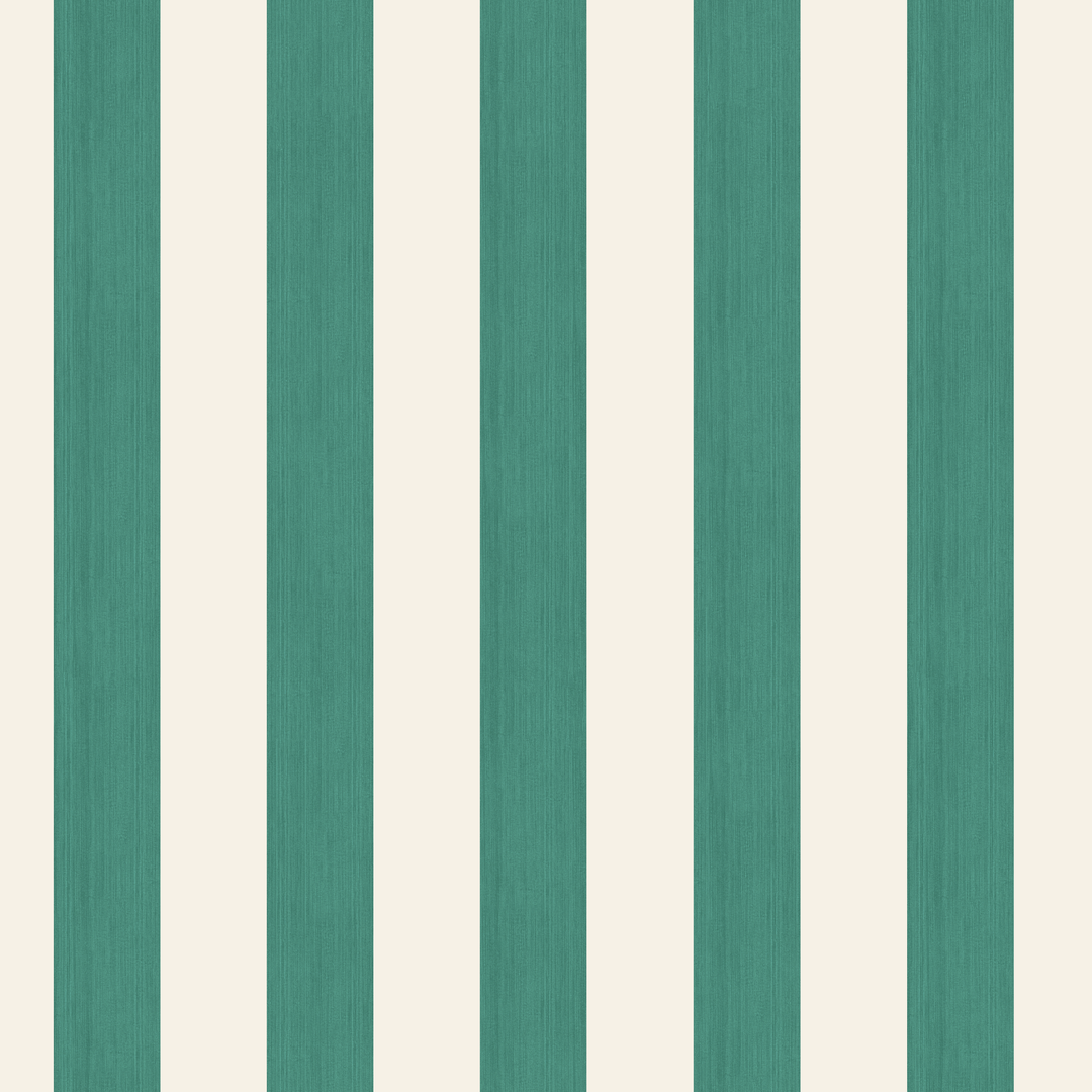 Blue-green and ivory 19th century equal-width stripe, green striated: seamless repeating pattern tile for fabric by the yard.