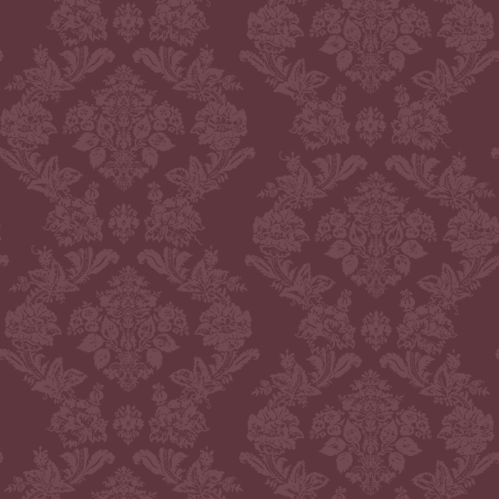 Dark purple early 20th century tone-on-tone brocade bouquets: seamless repeating pattern tile for fabric by the yard.