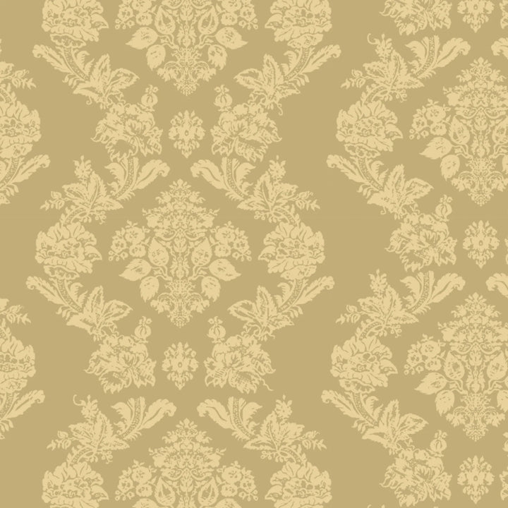 Gold early 20th century tone-on-tone brocade bouquets: flat wallpaper pattern preview