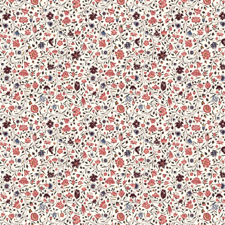 Red 18th century Indian chintz vine on a white ground: flat wallpaper pattern preview