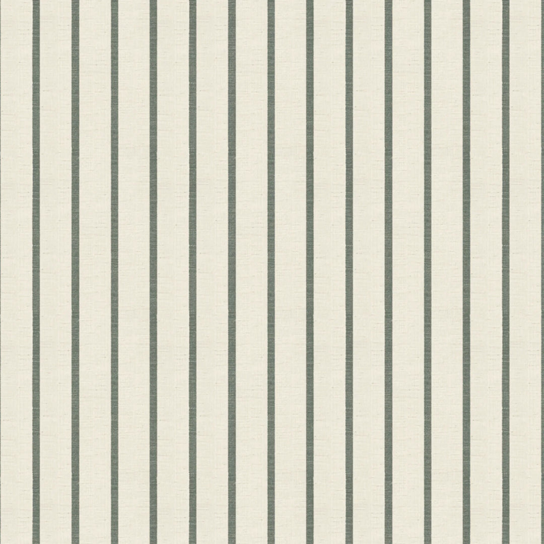 Grey-green woven-texture pencil stripe on a beige ground: flat wallpaper pattern preview