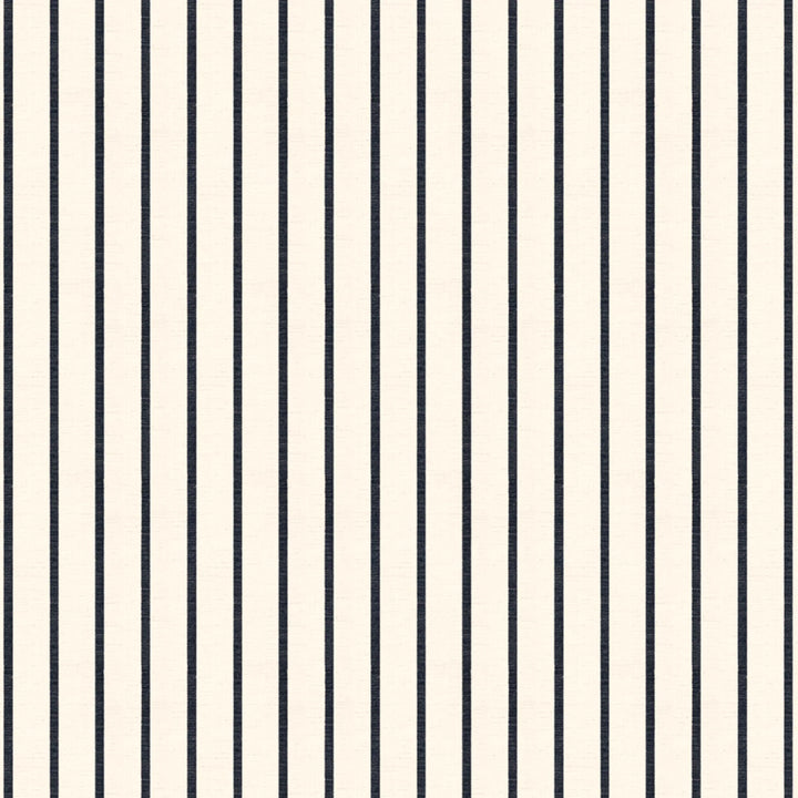 Navy woven-texture pencil stripe on a white ground: flat wallpaper pattern preview
