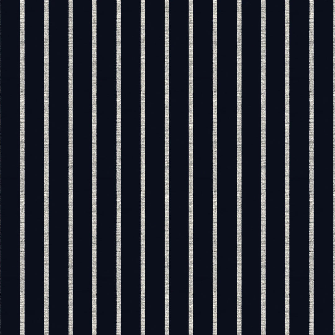 White woven-texture pencil stripe on a navy ground: flat wallpaper pattern preview