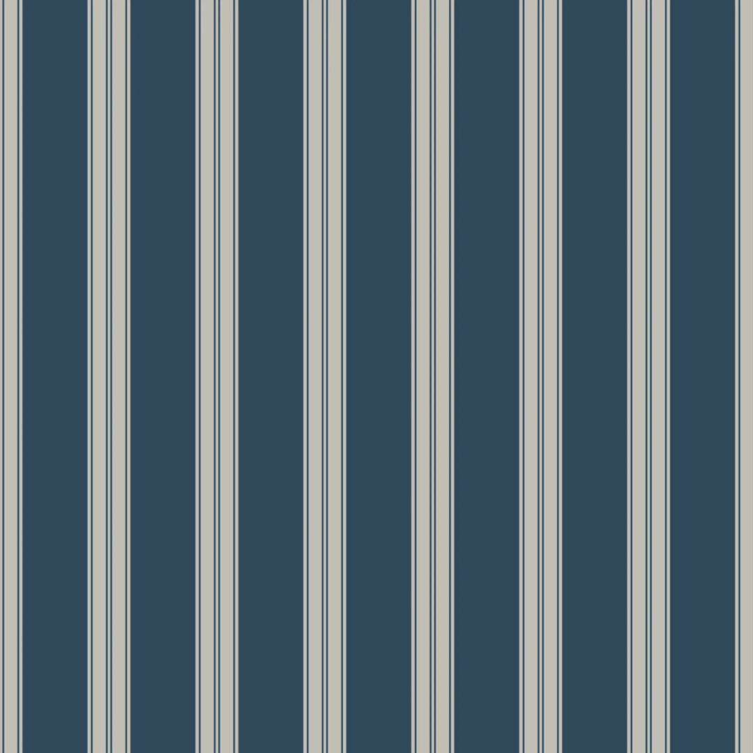 Grey 19th century double-band stripe on a blue-grey ground: flat wallpaper pattern preview