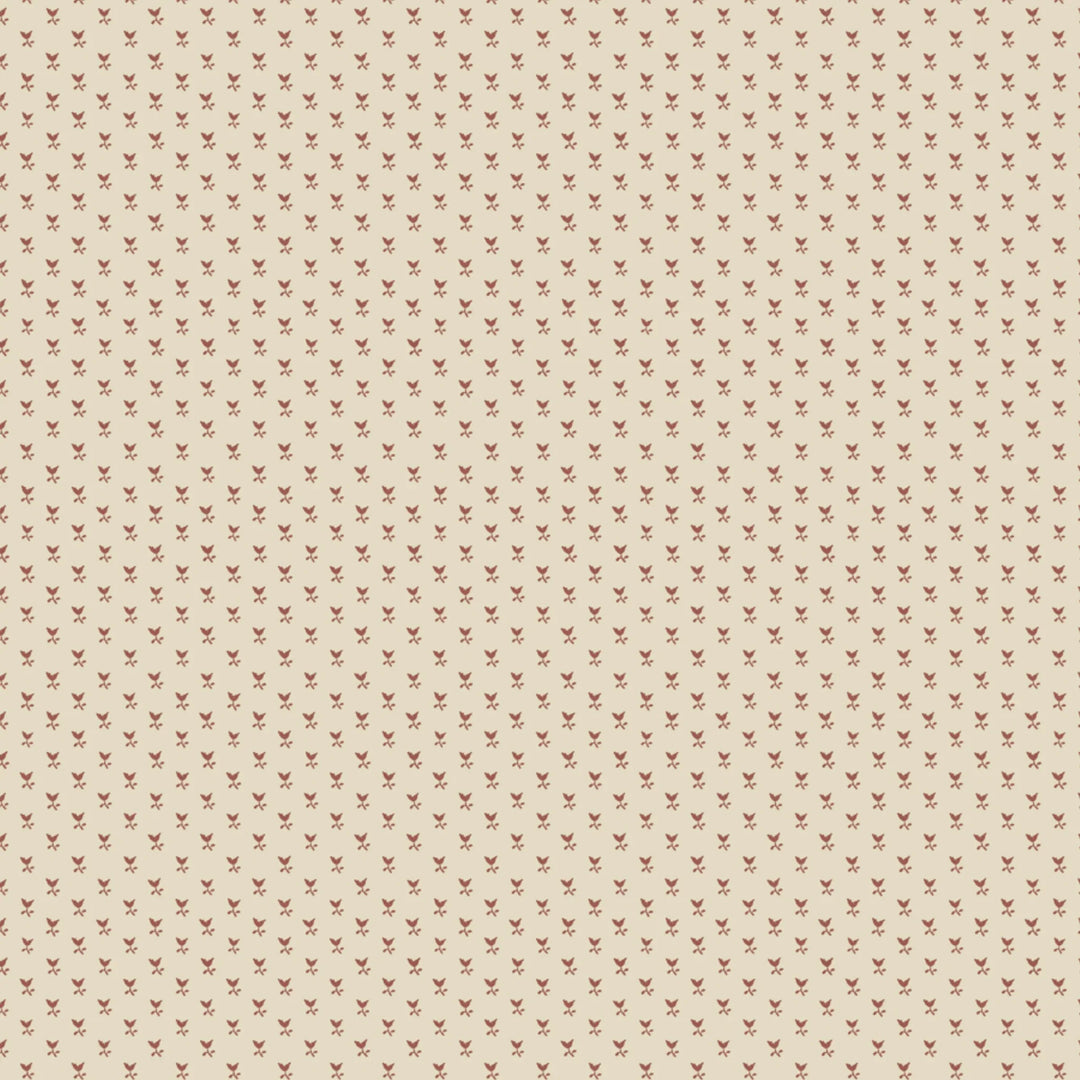 Warm brown Second Empire tulip silhouette on a pale greige ground: flat wallpaper pattern preview