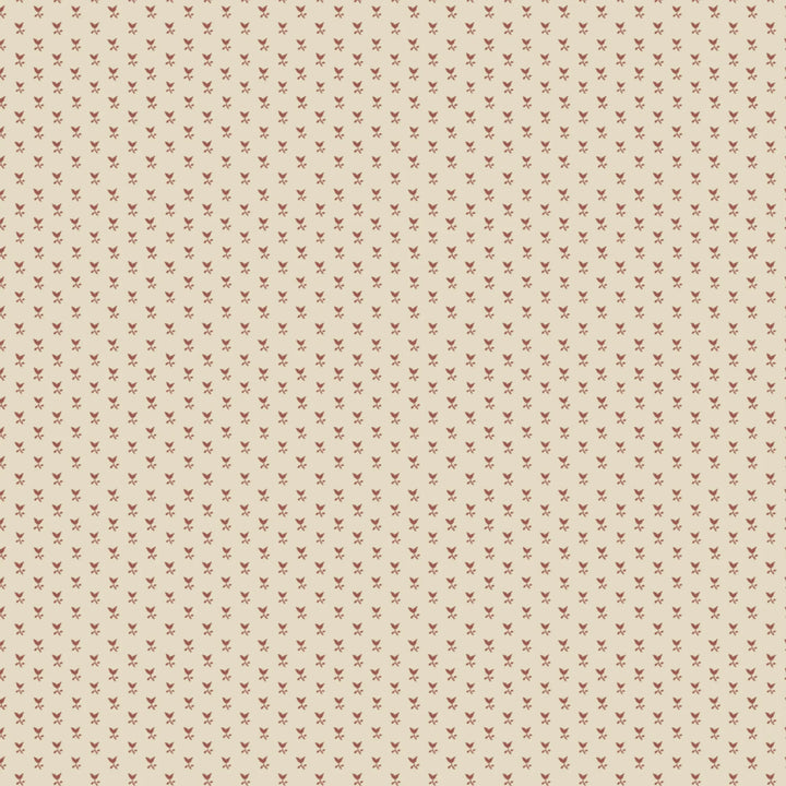 Warm brown Second Empire tulip silhouette on a pale greige ground: flat wallpaper pattern preview