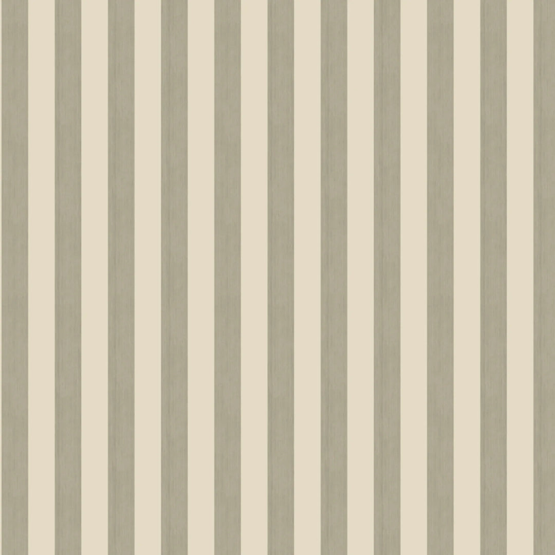 Warm greige 19th century equal-width stripe, deeper bands striated: flat wallpaper pattern preview