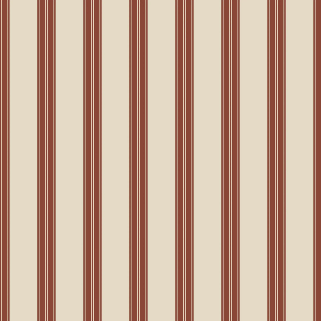 Brown 19th century double-band stripe on a beige ground: flat wallpaper pattern preview
