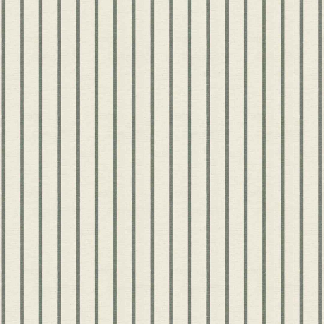 Grey-green woven-texture pencil stripe on a beige ground: flat wallpaper pattern preview