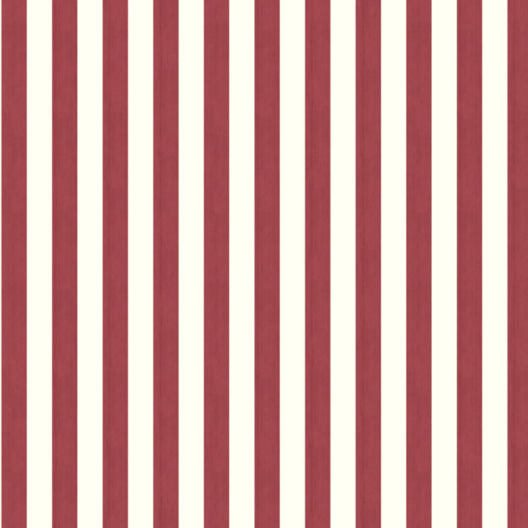 Dusty red and ivory 19th century equal-width stripe, red striated: flat wallpaper pattern preview